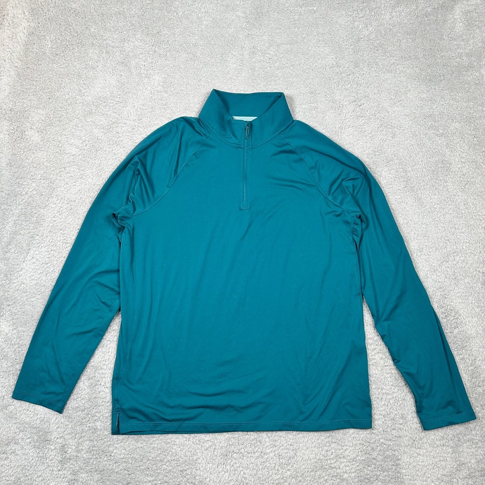 Under Armour Mens LG 1/4 Zip Pullover Teal Blue Long Sleeve‎ Performance Shirt